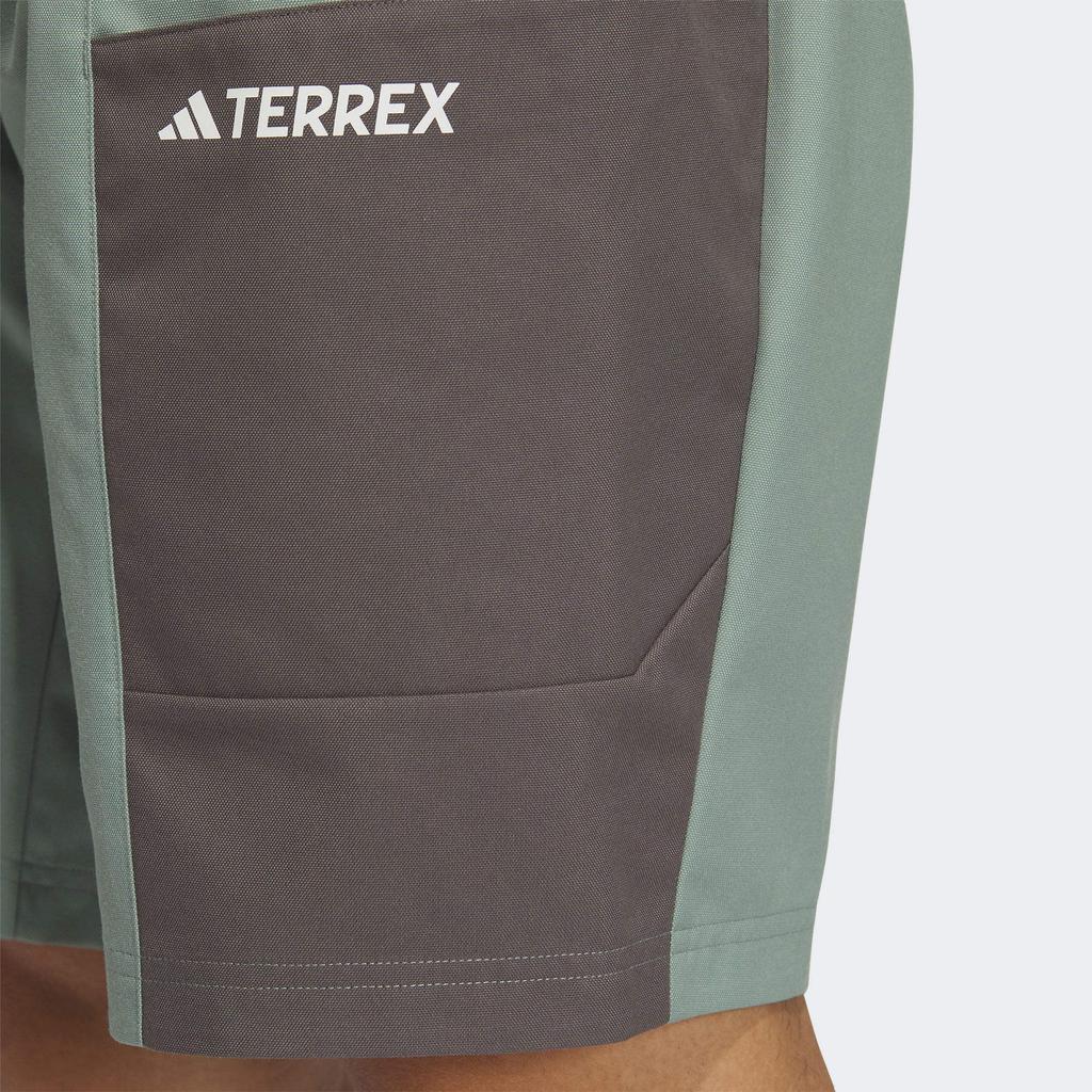 adidas Dwr Colorblock Logo Zip Straight Cargo Shorts Men Bottoms Green IS0280