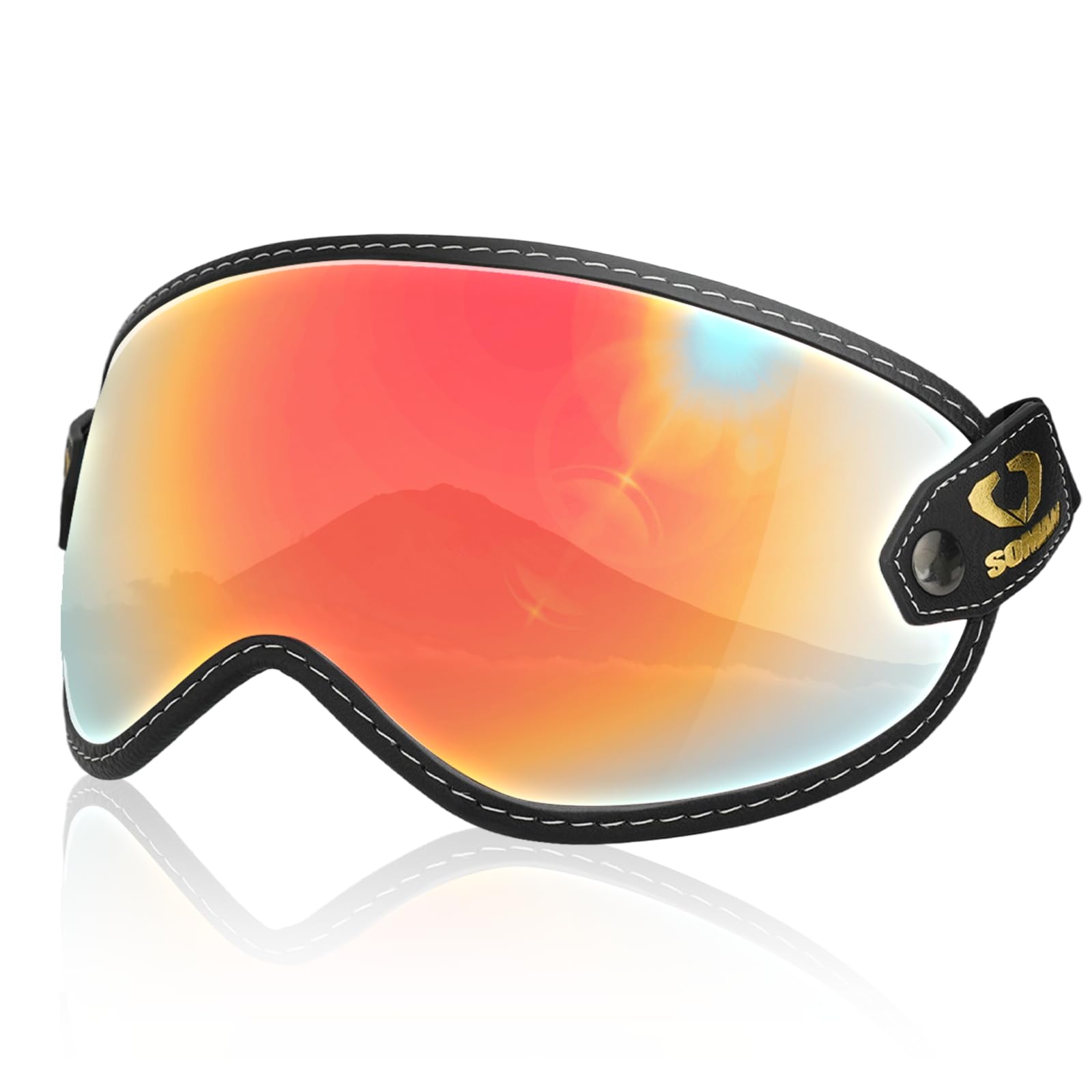 

Retro Motorcycle Goggles with Elastic Portable and Easy to Replacement Open Face Full Designed to Fit and Full Face Road Motorcycle Unisex and Night L