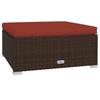 Vidaxl Garden Footstool With Cushion, Brown, 70X70X30 Cm, Poly Rattan