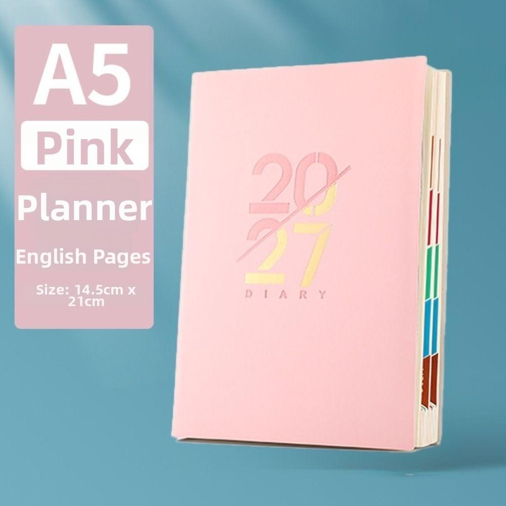 12 Months A5 Agenda Planning Notebook English To-do List Notebook  School Office Supplies
