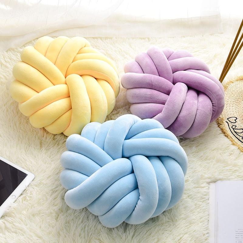 Round Handmade Knot Pillow Cushion Art Home Decor Pillows for Bed Pillows DIY Throw Pillows for Couch Sofa Bedroom Christmas Birthday Festival Gift