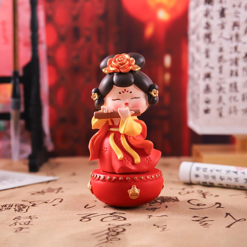 Large Roly-Poly Tang Dynasty Lady Ornament - Home Entrance & Festival Gift
