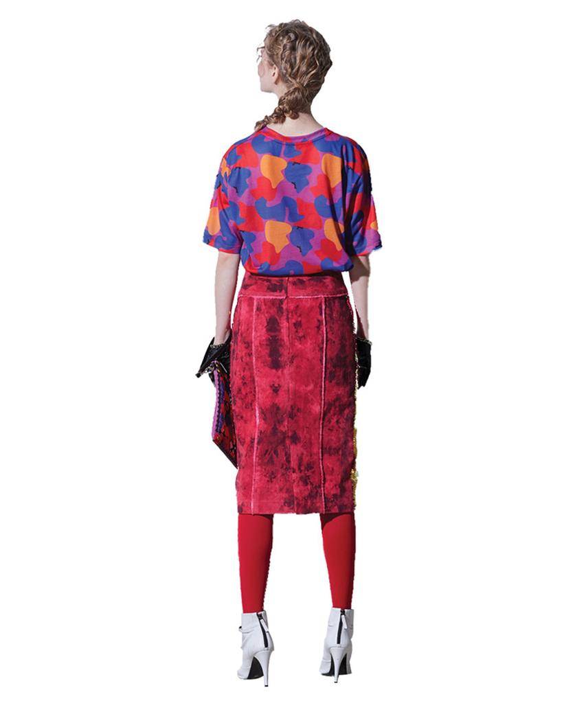 GREEDILOUS Red Camouflage One-Point T-Shirt