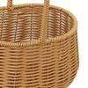 Portable Woven Basket with Handle PP Rattan Hand Woven Hamper for Fruits Vegetables Gifts