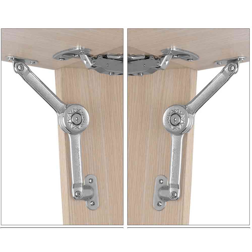 Satin Nickel Finish Folding Lid Stay Hydraulic Damping Furniture Hardware Hinge For Wardrobe