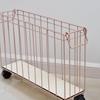 Nordic Style Iron Storage Basket with Wheels for Books, Snacks, Magazines, Yoga Mats & Sports Equipment