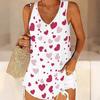 3D Heart Symbol Print Tank Tops for Women Workout Yoga Gym Printed Summer Sport Shirts Plus Size Vests
