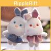 Adorable Small Bunny Plush Toy Cute Rabbit Doll Bag Charm Keychain Accessory Soft Fluffy