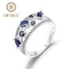 GB 0,65 ct natürlicher blauer Saphir-Ring, 925er-Sterlingsilber, schicker, klassischer, ovaler Edelstein-Ring für Damen, edler Schmuck