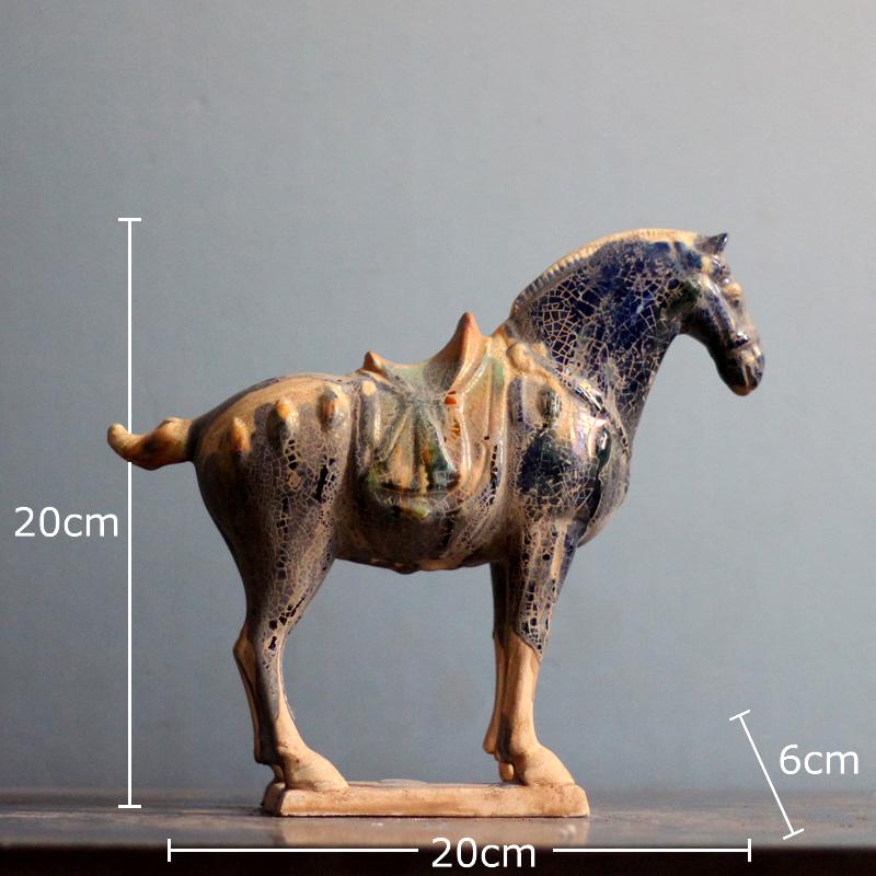 Retro Colorful Ceramic Horse Statue Desk Decoration Modern Artwork Porcelain Animals Sculpture Ornaments Room Aesthetic Decor