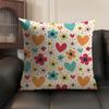 Colorful Flowers Cushion Cover Summer Breathable Linen Organic Fabric Double-Sided Printing Sofa Pillow Case Home Decor