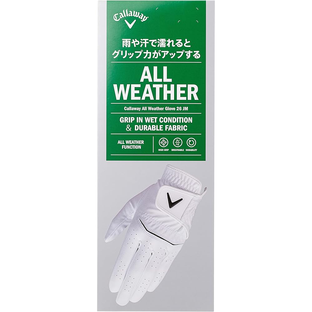 Callaway All Weather Golf Glove Left Hand White Red 26cm Men's