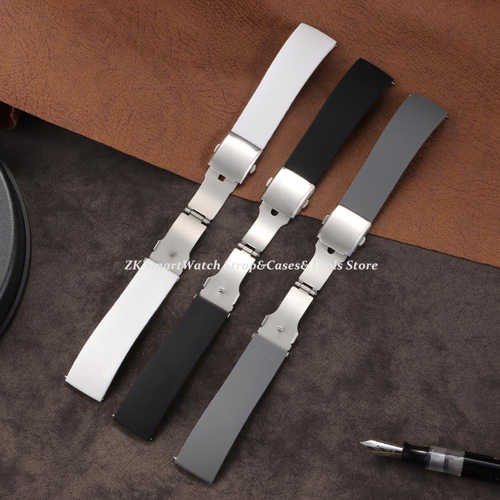 Silicone Watch Strap 18mm 20mm 22mm 24mm Quick Release Wristband Soft Waterproof Rubber Watch Bracelet Men Women Accessories