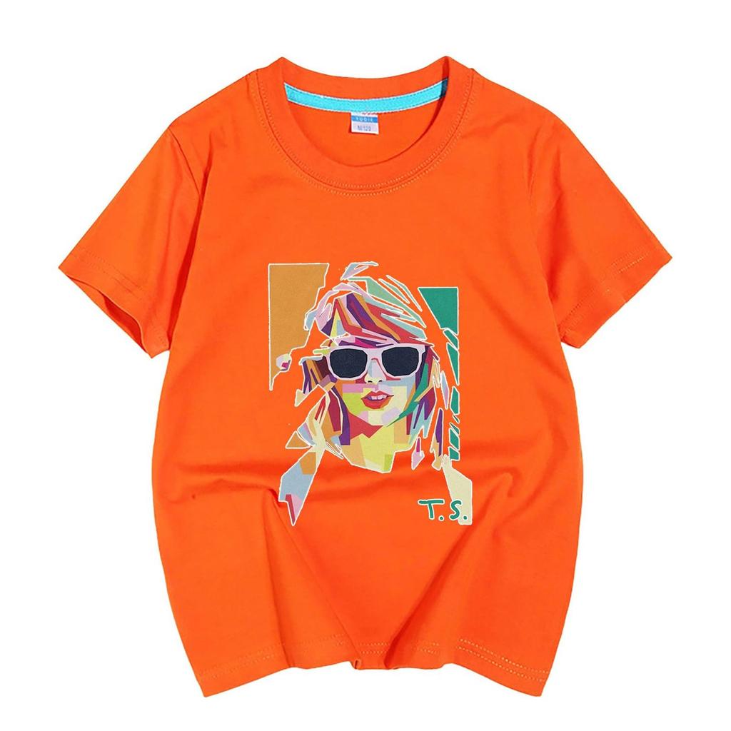 Children's Tops Boys And Girls Round Neck Printed Loose Short Sleeve T-Shirt Tops