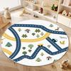 Children Round Carpet Living Room Cute Home Decoration Washable Road Play Rug Bedroom Bedside Antiskid Baby Crawling Mat Floor