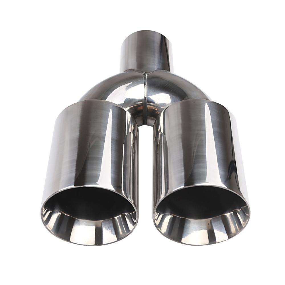 Dual Exhaust Tips Muffler Tail Pipe 63mm Inlet 89mm Outlet Polished Stainless Steel Weld-On Tips Universal Fit for Cars & Trucks