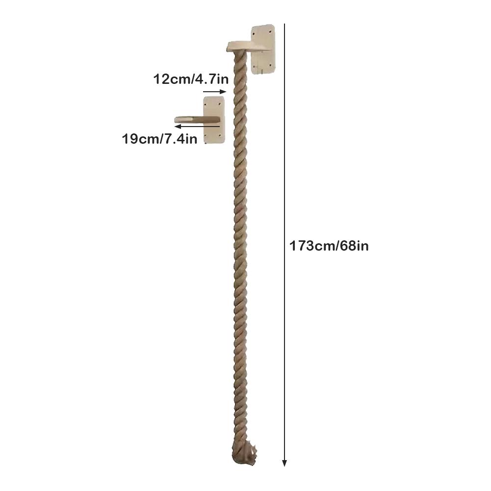 Cat Climbing Rope with Wood Platform Thickened Sisal Rope Reusable Wall Mounted Rope for Cat Furniture Scratcher Play Equipment