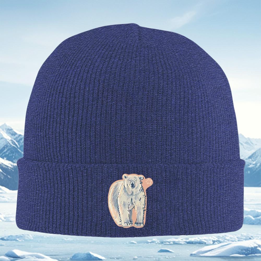 

Polar bear standing sketch style art Men Women Unisex Knitted Hat Beanie Pullover Cap Winter Thermal Warm Christmas Outdoor Cycl
