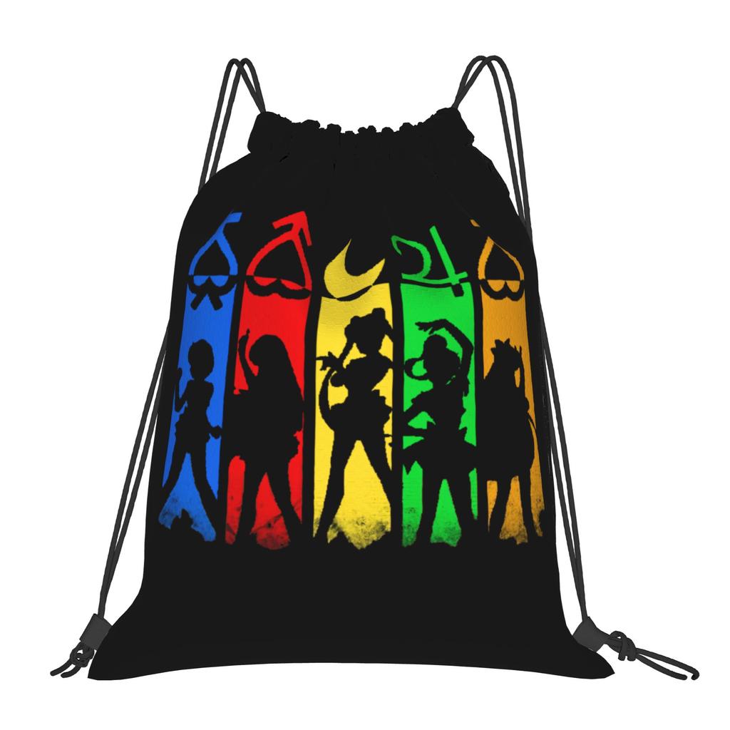 Custom Sailors Anime Moons Drawstring Backpack Sports Gym Bag for Women Men Bishoujo Training Sackpack
