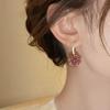 Retro temperament diamond-encrusted resin flower earrings, studs, exquisite simple earrings, women