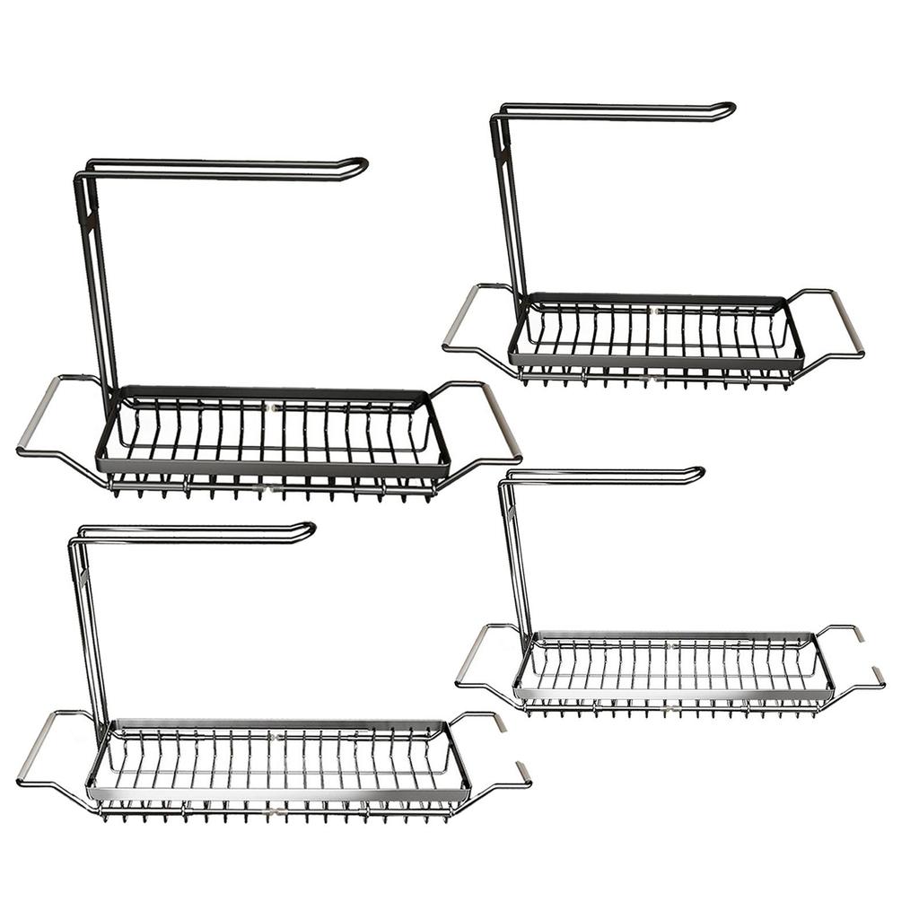 Telescopic Kitchen Sink Storage Rack Organzier Extendable Sponge Holder Caddy Tray with Dish