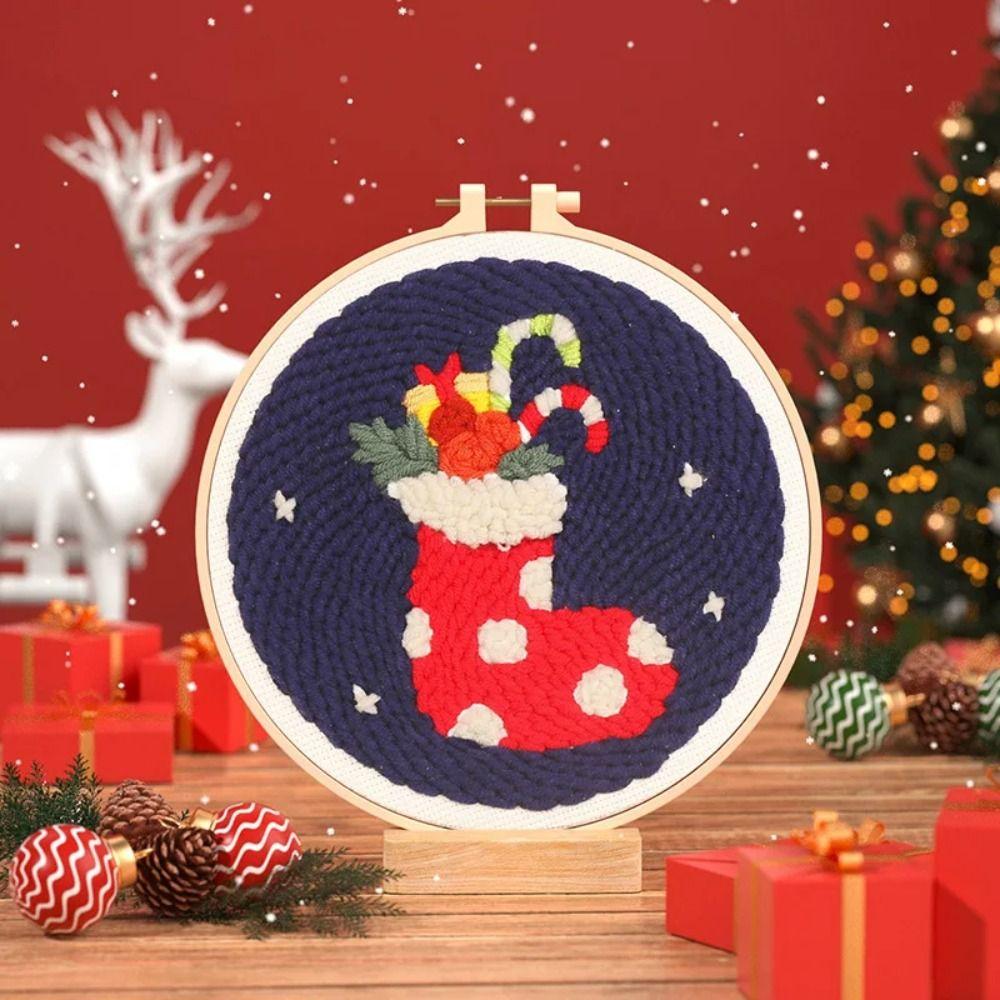 Christmas Tree Poke Needle Embroidery Kit Animal DIY Play Craft Set  Educational Toys