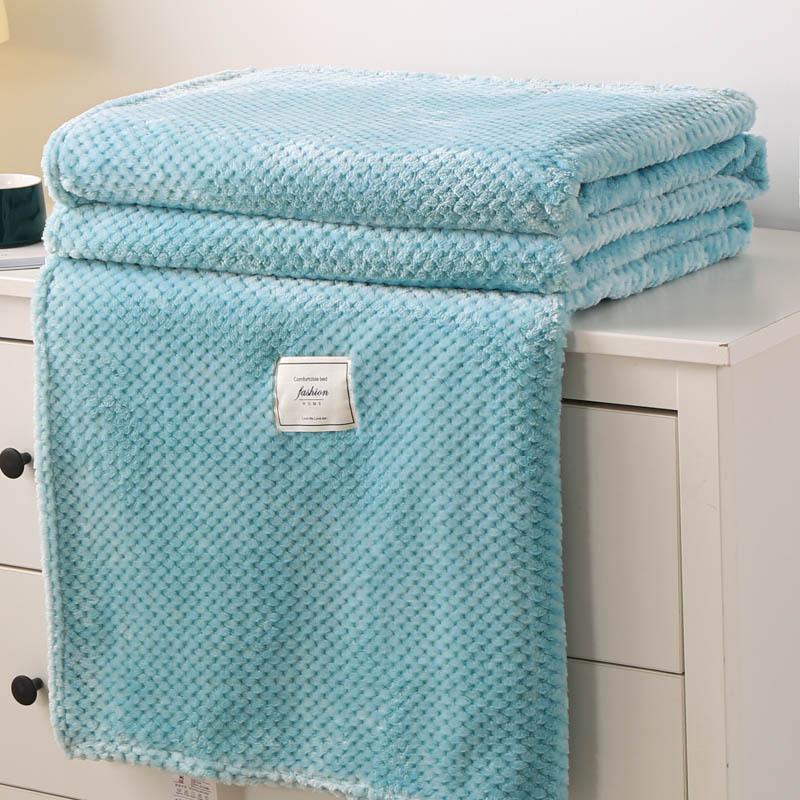 Solid Color Thickened Plush Blanket for Beds Household Coral Fleece Air Conditioning Sofa Cover Bedspread Sofa Throw Blanke