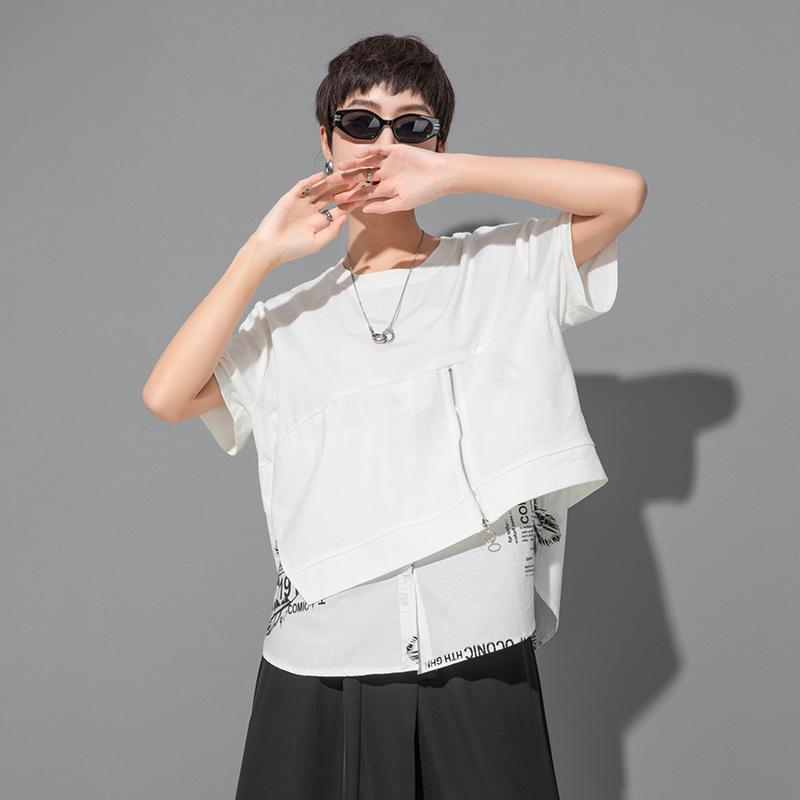 Damen Sommer-T-Shirt mit Digitaldruck und lockerer Passform