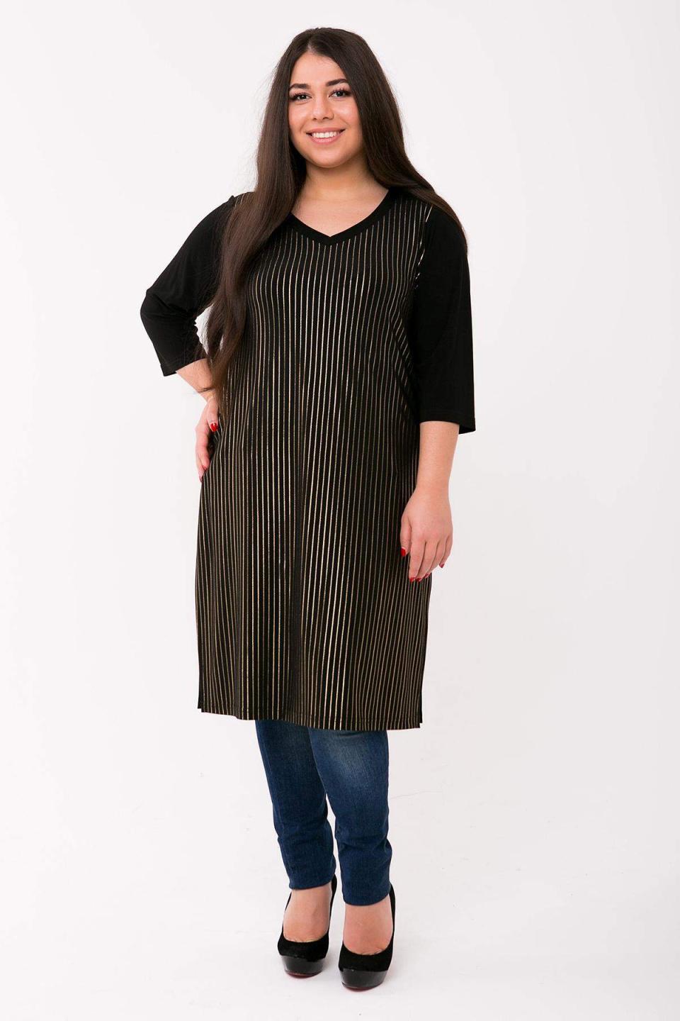 

Подовжена туніка з бічними розрізами Tatiana ЗЛАТА 6XL золотий