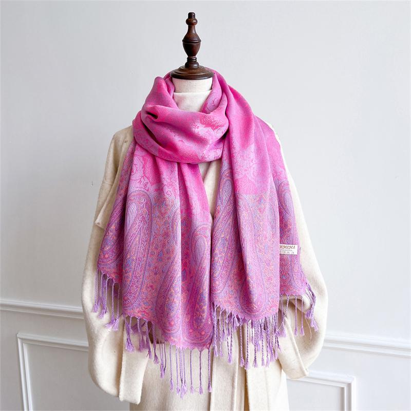 Luxury Brand Autumn Cashmere Pashmina Shawl Lady Wrap Warm Silk Scarves Design Print Female Foulard Hijab Stoles Scarf