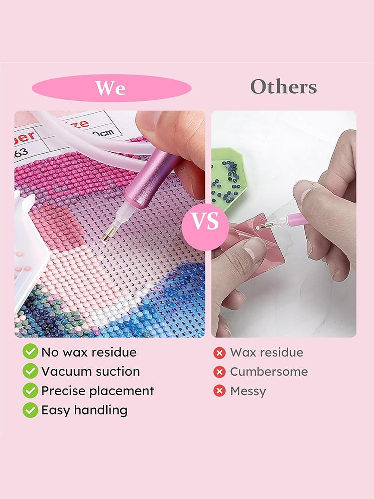 New DIY Diamond Painting Pen, Diamond Painting Cross Stitch Accessories,Drill Art Pen Applicator Bead Accessories Blue/Pink/Gold