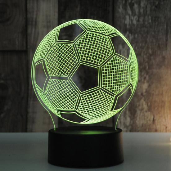 3D Illusion Fußball Kontrolllampe 7-Farben Ball Touch USB Nachtlicht Schlafzimmerdeko