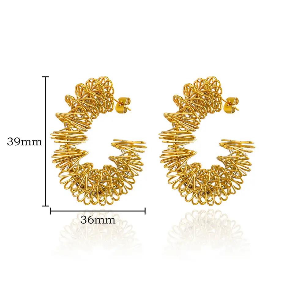 New In Irregular Vintage Coil Earrings For Women Stainless Steel Earrings Trending Piercing Luxury Jewelry Christmas Gift