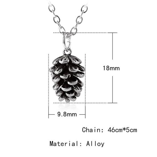 Vintage Frauen süße Tannenzapfen Form Anhänger dünne Kette Halskette Schmuck Geschenk