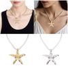 Handgjord sjöstjärna halsband för flickor Justerbar repkedja Ocean-tema Smycken Strandmode Smycken