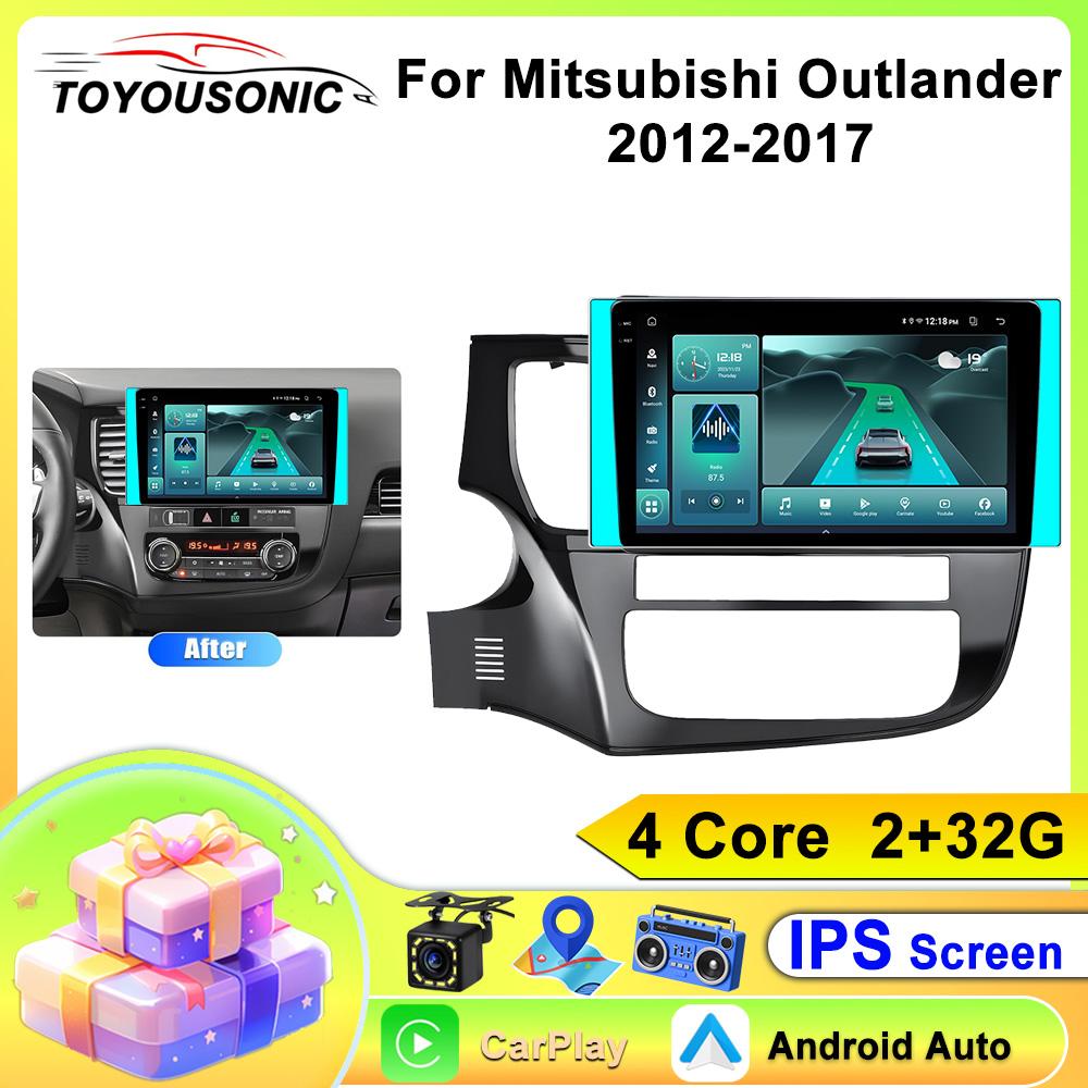 4G+WIFI Car Radio For Mitsubishi Outlander 3 2012-2017 2018 Stereo Multimedia Player Android 12 GPS Navigation Head Unit Carplay