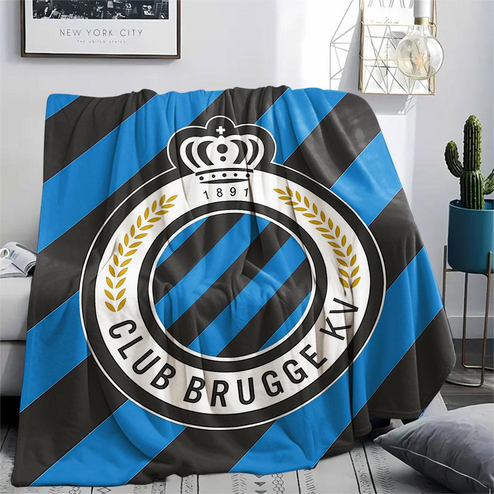 1PC Club Brugge KV Patterned Flannel Blanket Suitable For All Seasons for Home Decor Warmth and Comfort Gifts Holiday Present