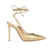 Fashion Brand Walk Show Gold Tassel Hanging Ear Sandals Ankle Strap Fashion Black Single Shoes Elegant Wedding Banquet Women's Shoes 43