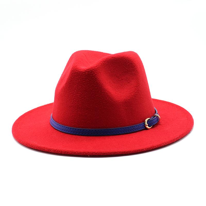British Style Men And Women Jazz Woolen Hat Big Eave Hat Classic Woolen Hat