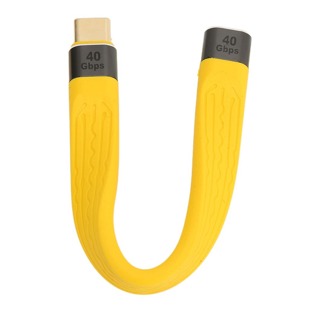 Short USB C to USB C Flexible Cable Type C Male to Female PD 100W 5A Fast Charge 40Gbps Data Transfer Cable