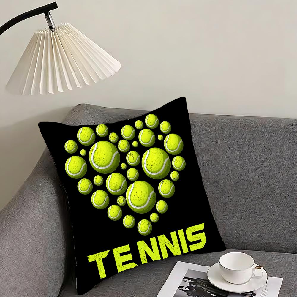 

Funny Tennis Cushion Cover Pillowcase Ultra Soft Skin Friendly Fabric Cloud Like Comfort Concealed Zipper 30x30cm