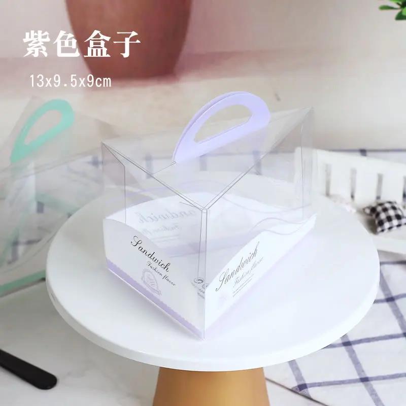 

50 шт. Треугольная упаковочная коробка для мусса, ручные пластиковые упаковочные коробки для сэндвичей, 13x9,5x9 см, прозрачная коробка для разрезания торта, свадебная вечеринка 13 X 9.5 X 9cm