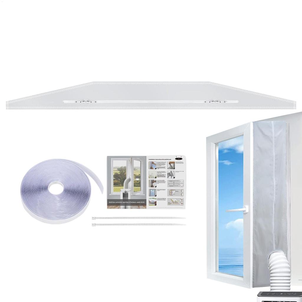 Air Conditioner Window Seal AC Insulation Blocker Set with Zip Air Conditioner Window Vent Kit for Home Bedroom Apartment