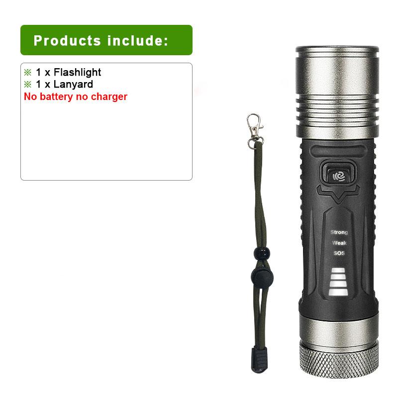 Powerful Flashlight 200W LED Torch High Lumen 1000000LM Lamp Dimmable Flash Light Waterproof Torch Light Rechargeable Lantern