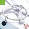 Black Pearl Pendant Necklace S925 Sterling Silver Loose Bead Versatile Diy Bracelet Accessories Scc572