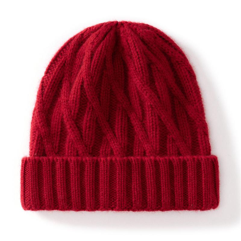 Cashmere Autumn and Winter New Unisex Cable Thick Casual Warm Ear Protection Coldproof Knitted Hat