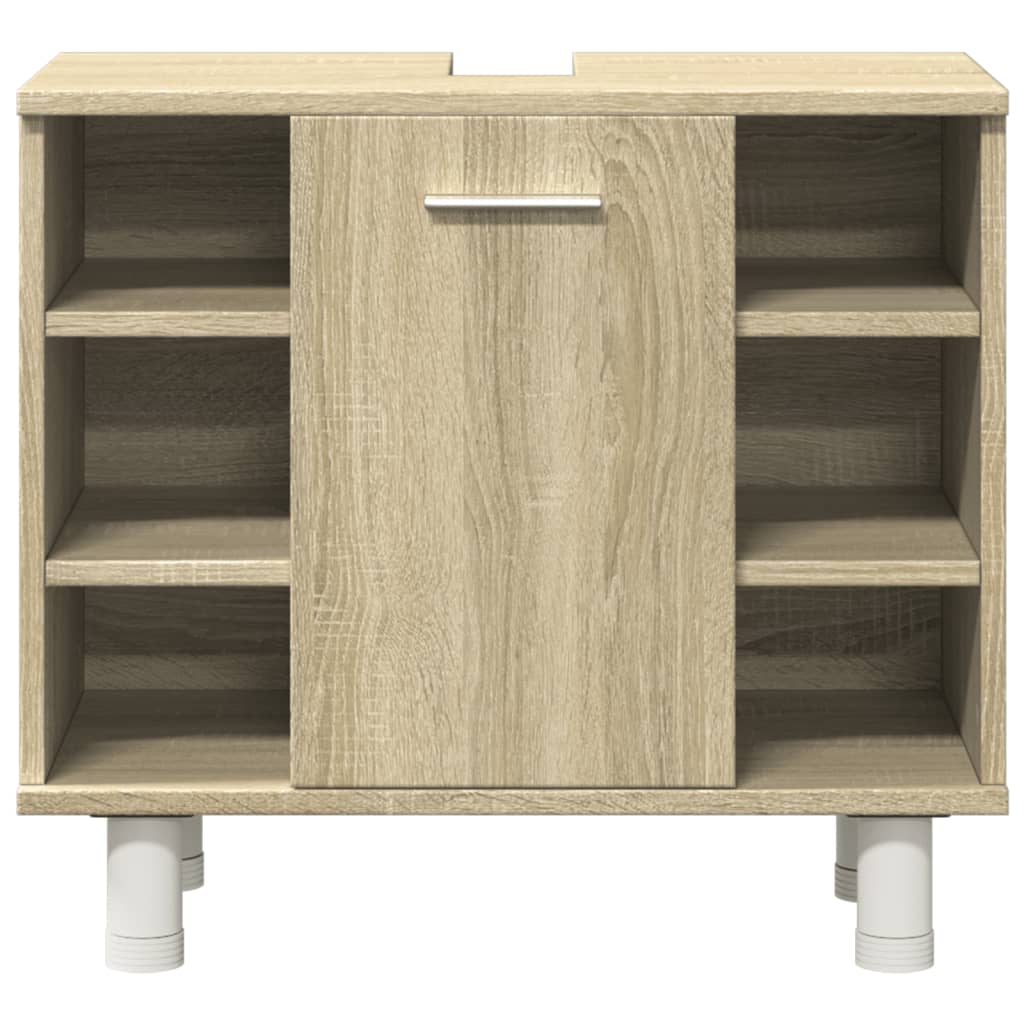 3 Piece Bathroom Furniture Set Sonoma Oak Particleboard