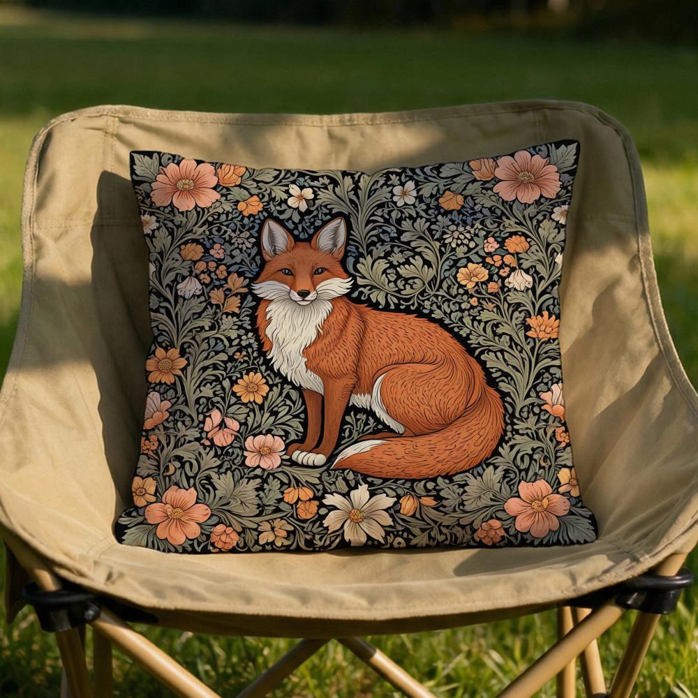 William Morris Art Fox Cushion Cover Soft Reversible  Durable Pillow Cover  MultiScene Use for Home  Car Daily Comfort