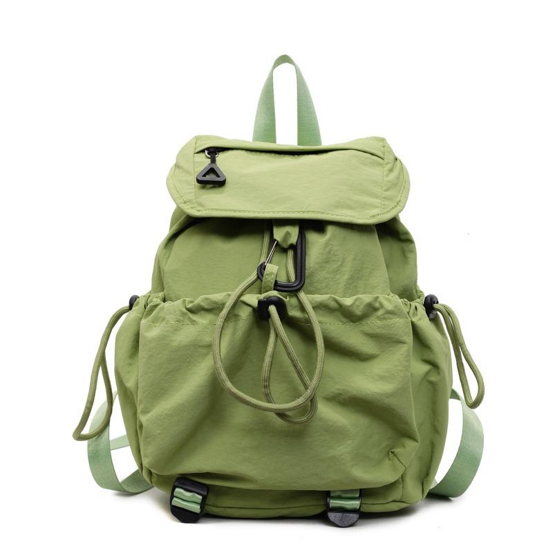 New Fashion Pleated Pull Rope Backpack Women's Niche Design Trendy Backpack Large Capacity Flip Student Bag