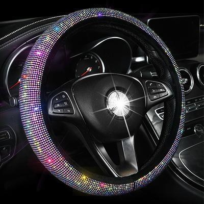Lüks Kristal Renkli Rhinestone Araba direksiyon Kapakları Kadın Diamante Araba Kaplı Direksiyon Simidi Kılıfı Iç Aksesuarları